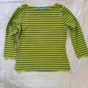 NWOT J. McLaughlin Yellow Blue Striped Shirt - XS